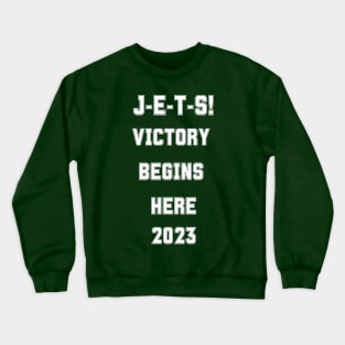 NY JETS Football Victory Begins Here 2023 Crewneck Sweatshirt